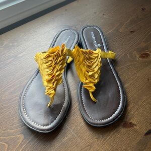 Yellow Ruffle Sandals